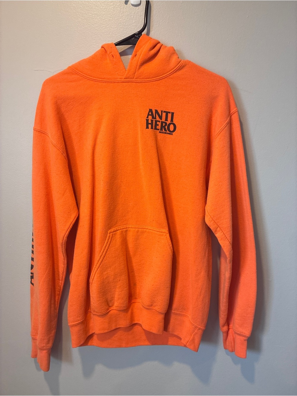 Anti Hero Skateboard Men’s Orange Pullover Hoodie with Chest Logo